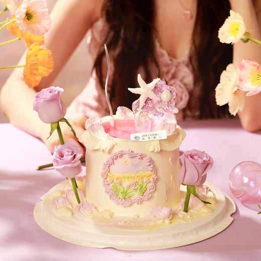 【花与海的温柔眷恋】1.5磅  香草奶油芒果夹心口味 商品图2