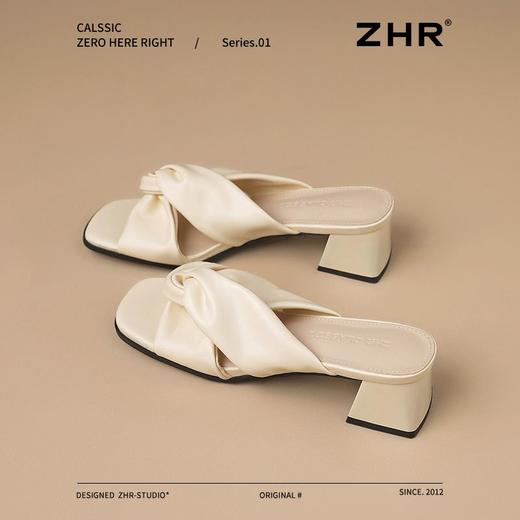 ZHR则则粗跟拖鞋女外穿2025新款夏季女鞋百搭配裙子法式一字拖鞋 商品图9