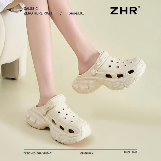 ZHR则则踩屎感增高两穿洞洞鞋女夏季新款凉鞋一脚蹬拖鞋休闲鞋 商品图7