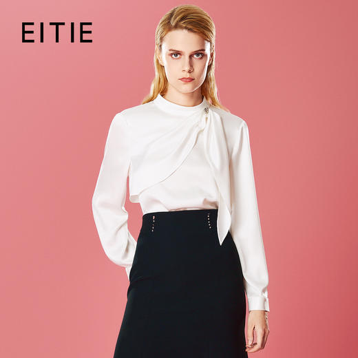 EITIE爱特爱气质圆领直筒显瘦上衣秋季新款7913610 商品图0