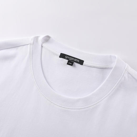 gxgjeans【棉100%】休闲T恤男士简约舒适短袖25夏款圆领打底T恤男K&C 商品图4