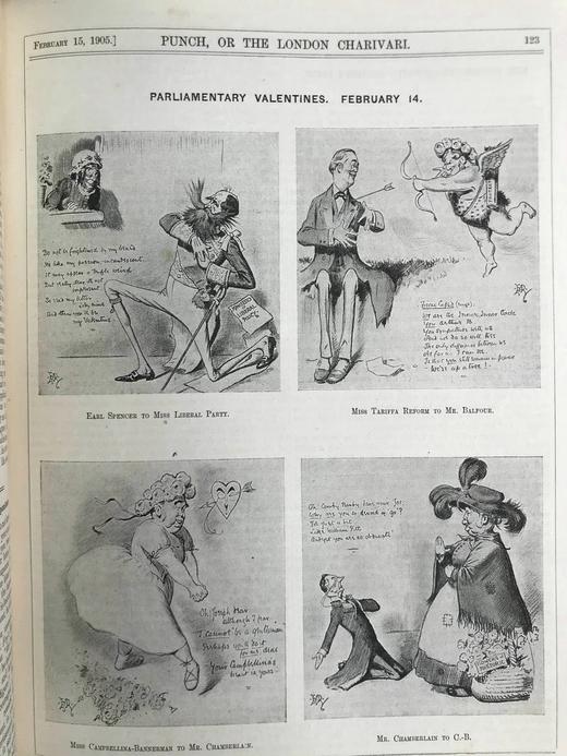 1905年 英国讽刺漫画杂志《笨拙》 约千幅插图 漆布精装16开 商品图8