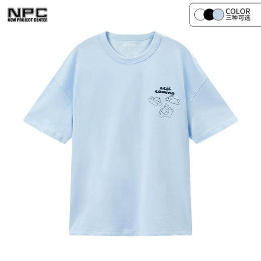 NPC潮牌CC系列三只小狗印花圆领T恤短袖纯棉春夏休闲情侣CC32TE05 商品图4