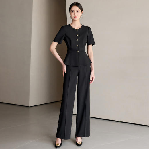 IWY/黑色西装套装女高级感夏季短袖上班通勤工作服面试职业正装25CP745 商品图2