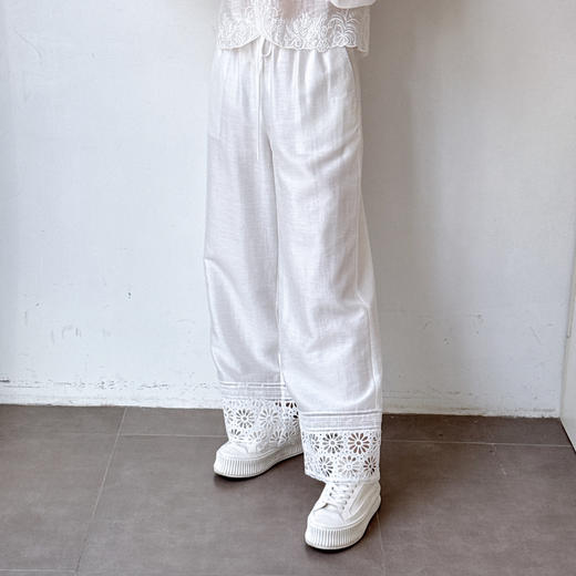 重工刺绣棉绣花休闲裤子 商品图1