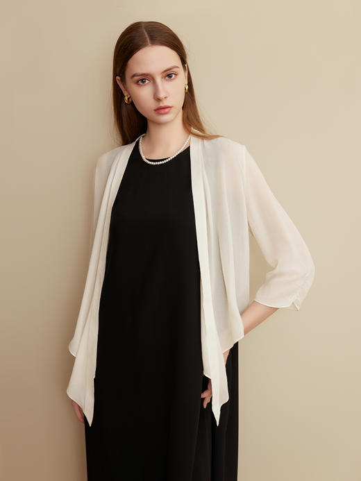 【无袖中长款连衣裙】25年夏季新品女士圆领真丝薄款纯色裙子 商品图1