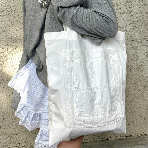 BLEU et ROSE【铃兰包】原创法式大容量帆布袋 蕾丝单肩包 商品图2