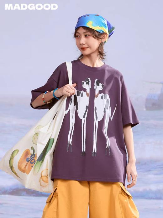 马得工地/MDGDDX252248/抽象斑点小狗印花短袖T恤 商品图2