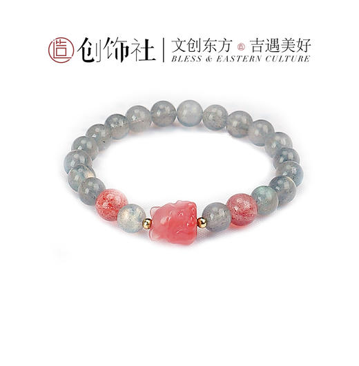 「 九尾灵狐 」水晶手链 黄阿赛/月光石/草莓晶 商品图0