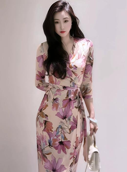 DVF新花色气质温柔风女人味一片式碎花收腰连衣裙 商品图2