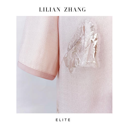 E“定制”——静奢风——风尚之选——— “粉韵花影”H型提花连衣裙 2501058 商品图1