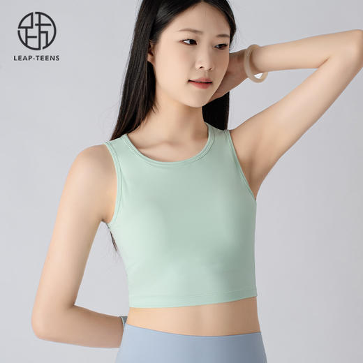 跃牌【小甜心】系列 带胸垫瑜伽背心女夏季运动外穿镂空吊带无袖露背上衣786 商品图5