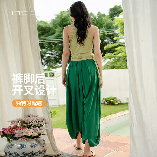 美愫瑜伽罩衫夏季女绑带无袖轻薄中式灯笼裤套装普拉提禅修舞蹈服 商品图3