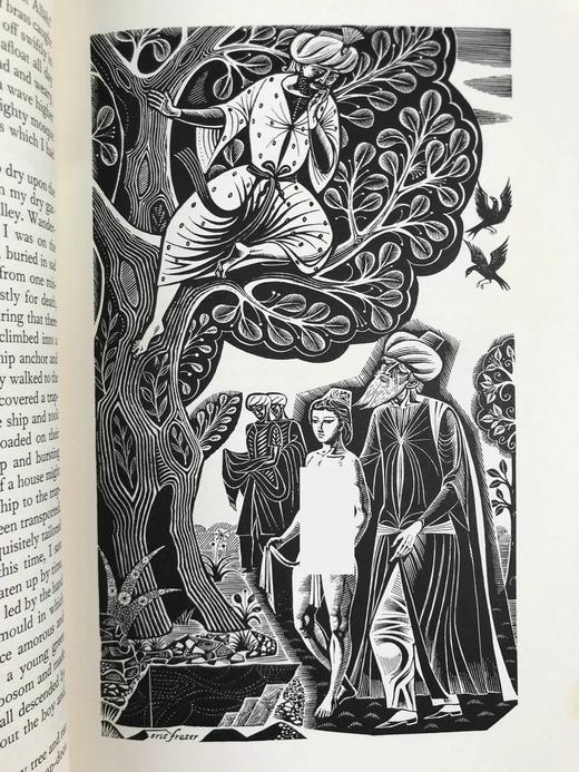 一千零一夜（全4卷） 数十幅木版画插图 精装16开带书匣 商品图12