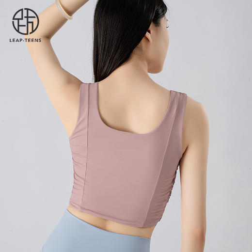 跃牌【小甜心】系列 夏新品遮副乳运动背心女带胸垫可外穿瑜伽服上衣WX785 商品图6