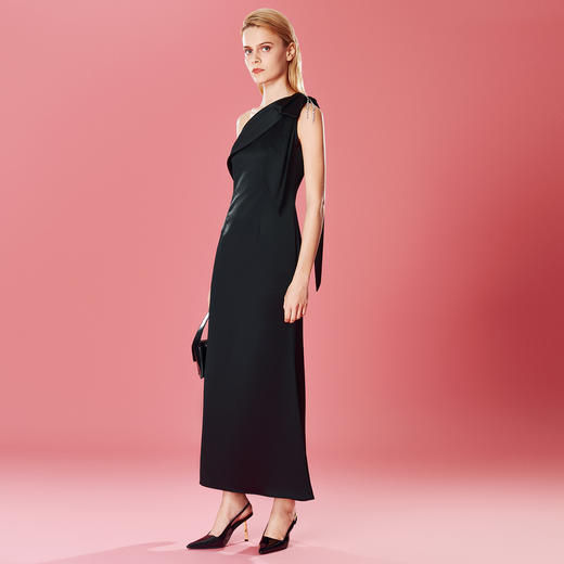 EITIE爱特爱秋季新款典雅高腰法式优雅显瘦长礼服连衣裙7977604 商品图5