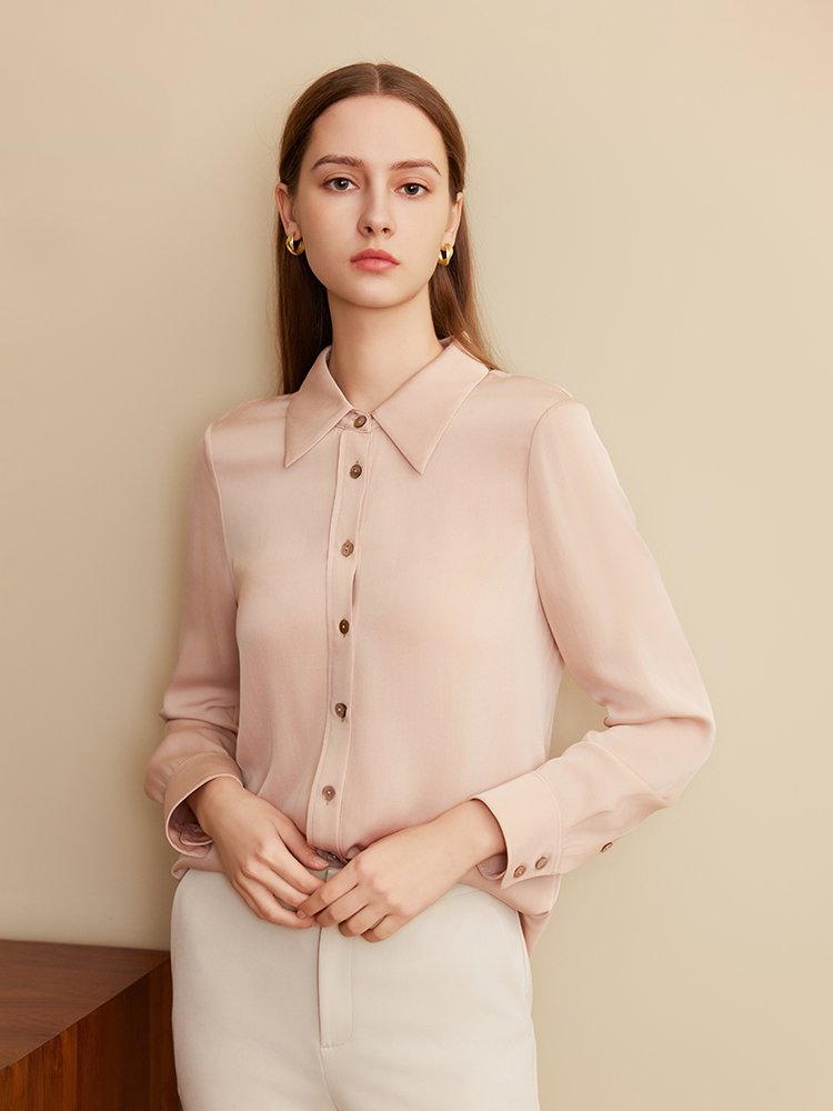【桑蚕丝纯色衬衫】25年夏季新品女士真丝薄款纯色商务休闲百搭薄款外套
