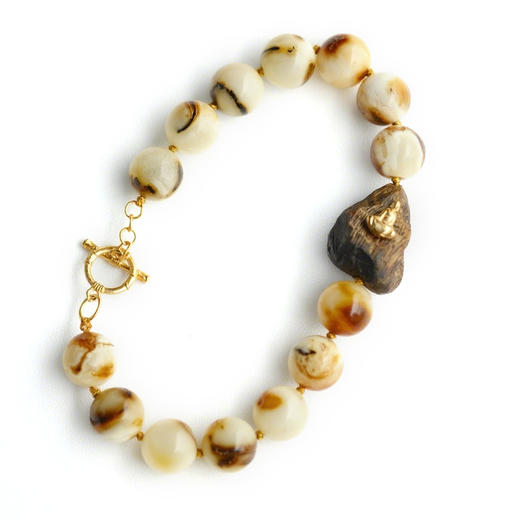 米马饰物 设计款 奇楠沉香沉水树丁搭药珀无相佛手钏 破除我执～ 商品图5