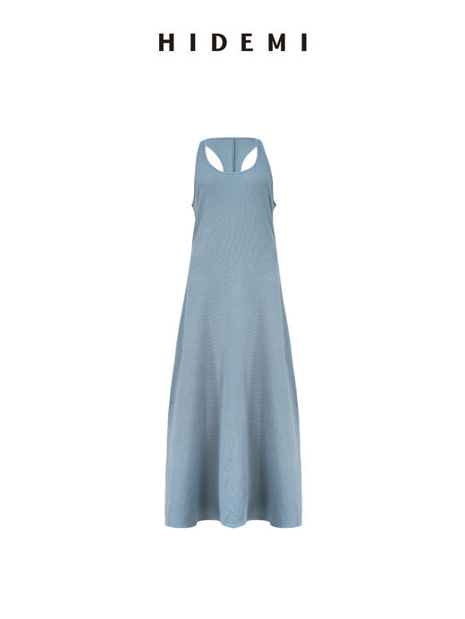HIDEMI度假系列显瘦弹力自然棉工字背心百搭经典万能连衣裙长裙 商品图11