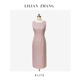 E“定制”——「复古优雅」风尚之选——粉韵·修身无袖收腰连衣裙 2501056