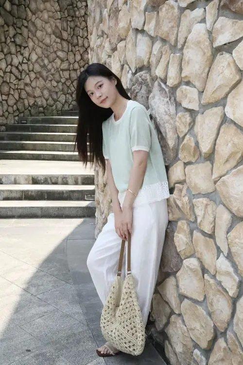 LPIUTY品牌直发！薄荷气泡水~双丝和纸纱针织衫 B017537 商品图0