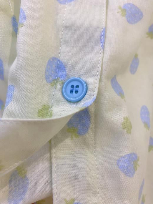 松植屋女款草莓纱布短袖中裤套装女士夏季薄款100%全棉双层纱睡衣家居服 商品图5