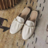 2025夏季新款 珍珠双扣穆勒懒人单鞋  皮质柔软 透气不臭脚 商品缩略图1