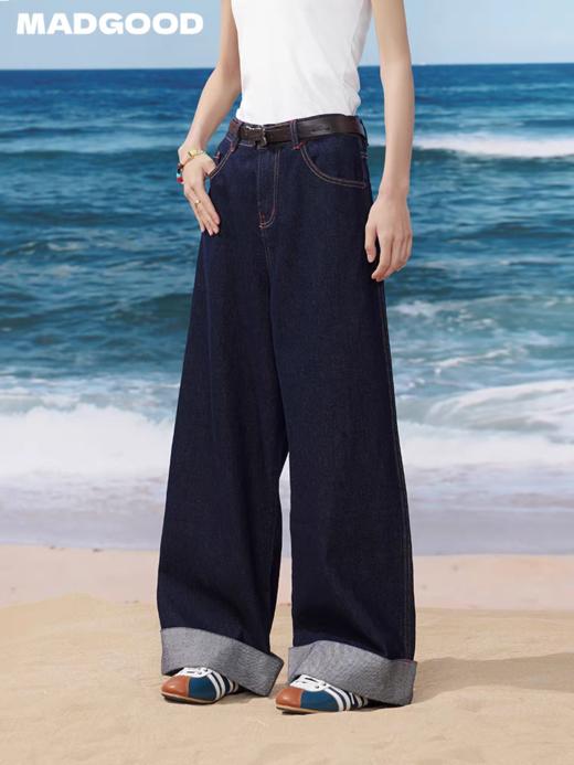 马得工地/MDGDCK252324/脚口翻折基础直筒牛仔裤 商品图0