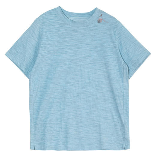 牧衣游原创手工刺绣酵洗棉质T恤圆领简约纯色百搭休闲短袖 绵绵梦 商品图4