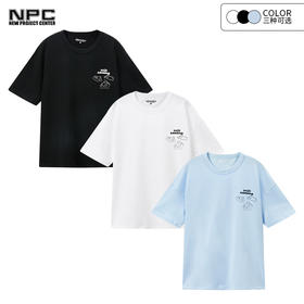 NPC潮牌CC系列三只小狗印花圆领T恤短袖纯棉春夏休闲情侣CC32TE05