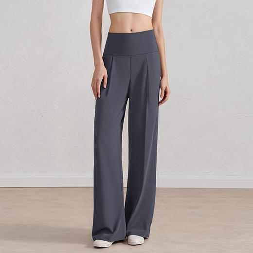 跃牌【倚窗听雨】Athena 抗菌运动长裤女宽松垂感显瘦直筒裤裸感瑜伽阔腿裤CK109 商品图0