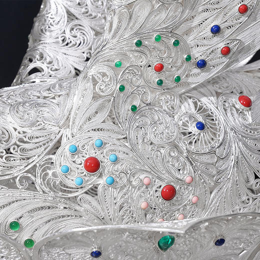 子佩集S999银手工银花丝【凤鸣朝阳宫灯银花丝摆件】大师工坊原创设计（一对）2506 商品图12