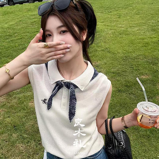 【预售7天】良木礼无袖针织衫（丝巾）（69610） 商品图0