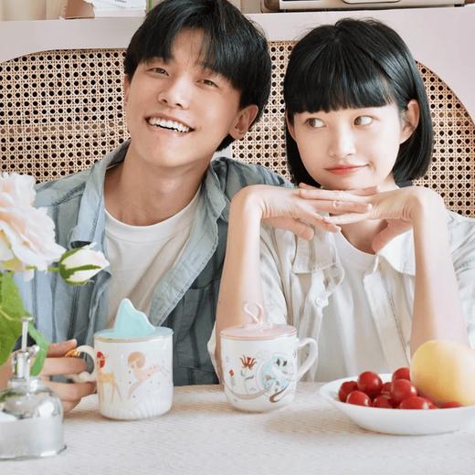 JOYYE节日礼物送女生礼物马克杯带盖勺心鹿水杯子高档实用生日伴手礼 绿色单杯礼盒-配盖勺 商品图0