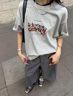 锁死这款灰色玫瑰T