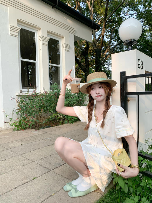 <曾小咸推荐>度假风套装刺绣娃娃衫半身短裙 商品图8