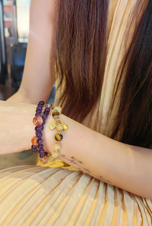 「 有钱花 」九紫离火水晶双圈手链 商品图4