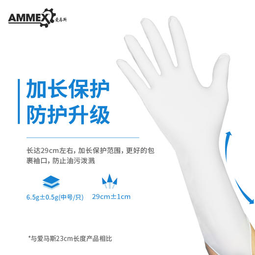 【加长 耐用型 】一次性白色丁腈手套 WSWNL 商品图2