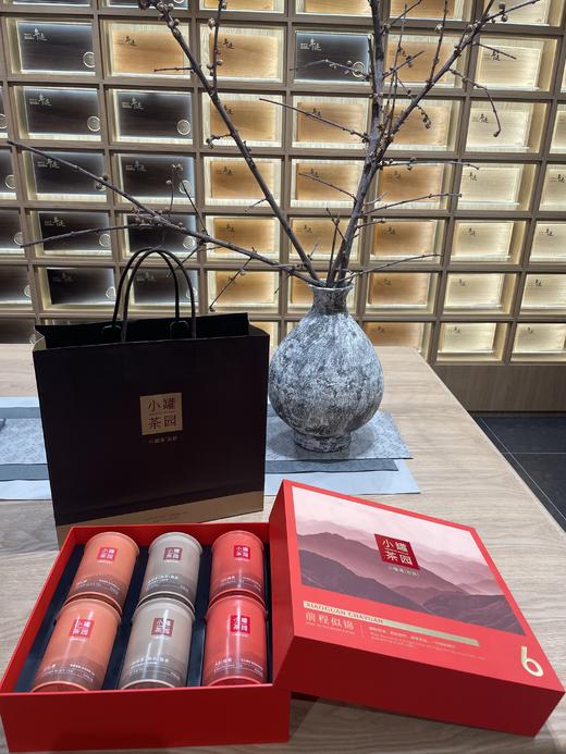 小罐茶园溢彩系列普洱熟茶60g2罐+大红袍茶40g2罐+滇红茶55g2罐【发中通物流】搭配咖色礼盒和手提袋哦适合自饮和送人 商品图10