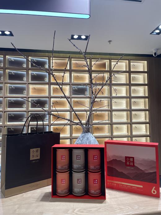 小罐茶园溢彩系列普洱熟茶60g2罐+大红袍茶40g2罐+滇红茶55g2罐【发中通物流】搭配咖色礼盒和手提袋哦适合自饮和送人 商品图11