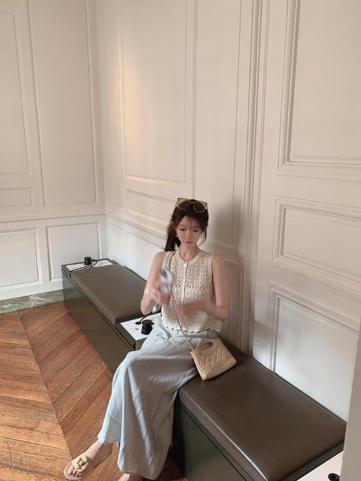 金蘑菇菇 capelongue普罗旺斯 /多版本 法式镂空钩花无袖上衣背心 商品图7