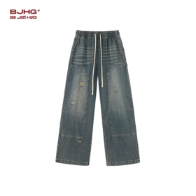 【门店限定款】不计后果复古轻薄垂感做旧牛仔裤