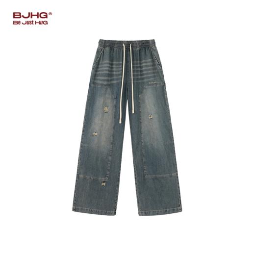 【门店限定款】不计后果复古轻薄垂感做旧牛仔裤 商品图0