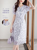 【79元福袋，不支持退换】熙世界连衣裙女气质短袖V领雪纺收腰显瘦夏碎花裙子 商品缩略图1