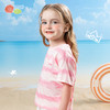 【贝贝怡】 夏季新款女童条纹T恤儿童百搭运动休闲短袖卡通兔子印花上衣ZB2ES025 商品缩略图2