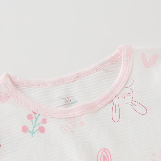 贝贝怡夏季新款男女宝宝纯棉家居服轻薄透气短袖T恤七分裤睡衣套装ZB2ET066 商品图8