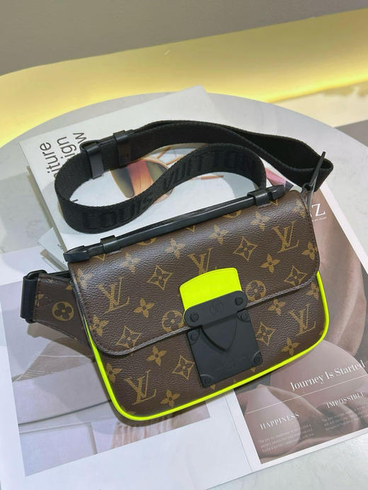 LV 荧光绿 老花 s锁 sling 腰包 商品图0