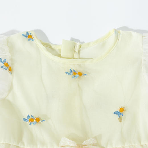 贝贝怡夏季新款女童短袖连衣裙轻薄透气网纱裙时尚百搭宴会公主短裙ZB2EQ018 商品图7