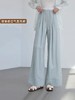 七夕福利-NO退｛休闲裤2025｝815宽边压皱肌理感直筒长裤-喜出 商品缩略图0