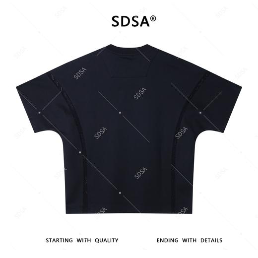 夏季高级感新款男士纯色网格镂空设计短袖T恤痞帅显瘦圆领上衣 商品图5